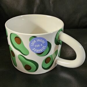 Room Essentials Stoneware Avocado Mug - White With Surprise Inside NWT